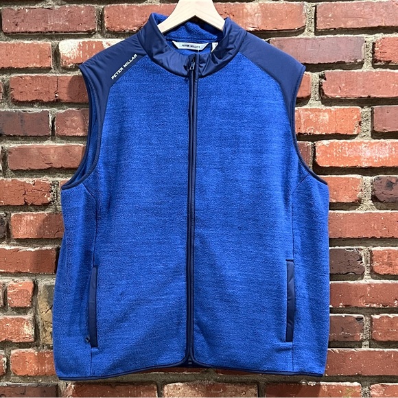 Peter Millar Men's Fade Fleece vest blue size XL style‎ MS24EZ29 NWT golf - Picture 1 of 9